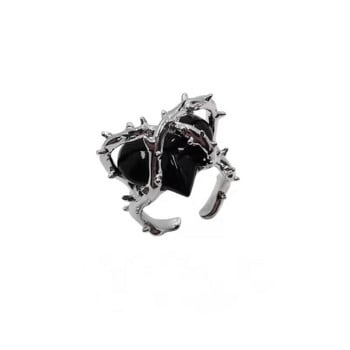 2022 New Fashion Creative Punk Gothic Thorns Love Heart Rings Vintage Ανοιχτοί Δαχτυλίδια για Γυναικεία Κοσμήματα Δώρο γάμου αρραβώνων