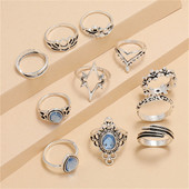 Trendi vintage prsten izrezbareno zvjezdano nebo 11-dijelni kombinirani prsten anillos mujer anillo joyas de mujer Modni nakit Darovi