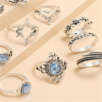 Μοντέρνο δαχτυλίδι vintage σκαλισμένο Starry Sky 11 τεμαχίων συνδυασμένο δαχτυλίδι anillos mujer anillo joyas de mujer Δώρα μόδας κοσμημάτων