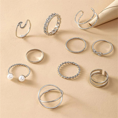 Trendi vintage prsten izrezbareno zvjezdano nebo 11-dijelni kombinirani prsten anillos mujer anillo joyas de mujer Modni nakit Darovi