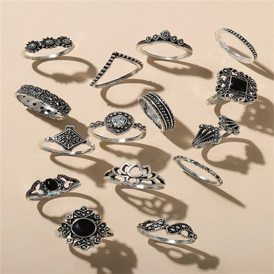 Trendi vintage prsten izrezbareno zvjezdano nebo 11-dijelni kombinirani prsten anillos mujer anillo joyas de mujer Modni nakit Darovi