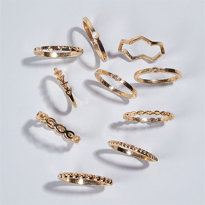 Trendi vintage prsten izrezbareno zvjezdano nebo 11-dijelni kombinirani prsten anillos mujer anillo joyas de mujer Modni nakit Darovi