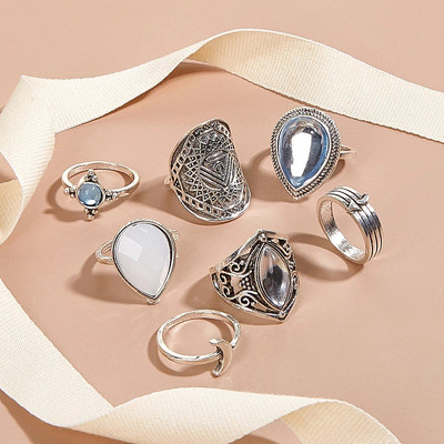 Trendi vintage prsten izrezbareno zvjezdano nebo 11-dijelni kombinirani prsten anillos mujer anillo joyas de mujer Modni nakit Darovi