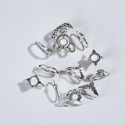 Trendi vintage prsten izrezbareno zvjezdano nebo 11-dijelni kombinirani prsten anillos mujer anillo joyas de mujer Modni nakit Darovi