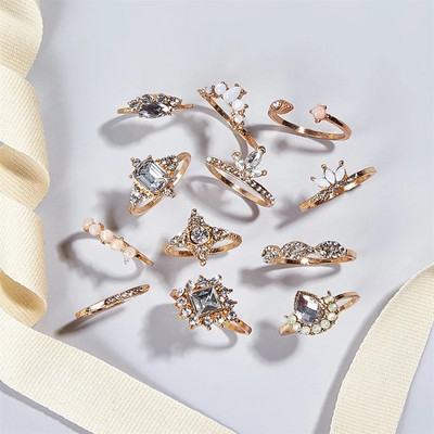 Trendi vintage prsten izrezbareno zvjezdano nebo 11-dijelni kombinirani prsten anillos mujer anillo joyas de mujer Modni nakit Darovi