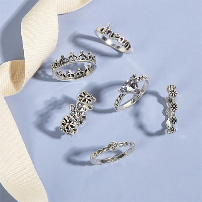 Trendi vintage prsten izrezbareno zvjezdano nebo 11-dijelni kombinirani prsten anillos mujer anillo joyas de mujer Modni nakit Darovi