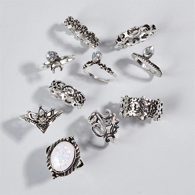 Trendi vintage prsten izrezbareno zvjezdano nebo 11-dijelni kombinirani prsten anillos mujer anillo joyas de mujer Modni nakit Darovi
