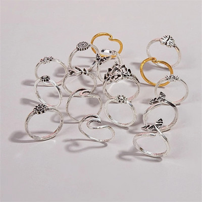 Trendi vintage prsten izrezbareno zvjezdano nebo 11-dijelni kombinirani prsten anillos mujer anillo joyas de mujer Modni nakit Darovi