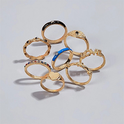 Trendi vintage prsten izrezbareno zvjezdano nebo 11-dijelni kombinirani prsten anillos mujer anillo joyas de mujer Modni nakit Darovi