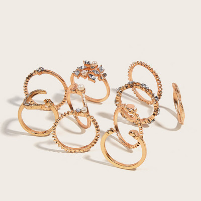 Trendi vintage prsten izrezbareno zvjezdano nebo 11-dijelni kombinirani prsten anillos mujer anillo joyas de mujer Modni nakit Darovi
