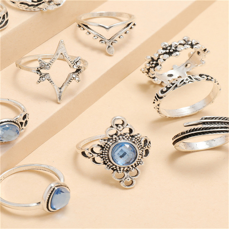 Trendi vintage prsten izrezbareno zvjezdano nebo 11-dijelni kombinirani prsten anillos mujer anillo joyas de mujer Modni nakit Darovi