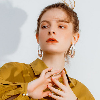 HUANZHI Нови 2019 модни стереоскопични геометрични полусферични метални големи обеци за жени, момичета, парти аксесоари