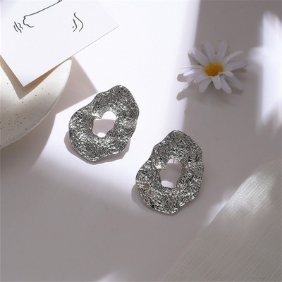 HUANZHI Нови 2019 модни стереоскопични геометрични полусферични метални големи обеци за жени, момичета, парти аксесоари