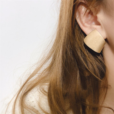 HUANZHI Нови 2019 модни стереоскопични геометрични полусферични метални големи обеци за жени, момичета, парти аксесоари