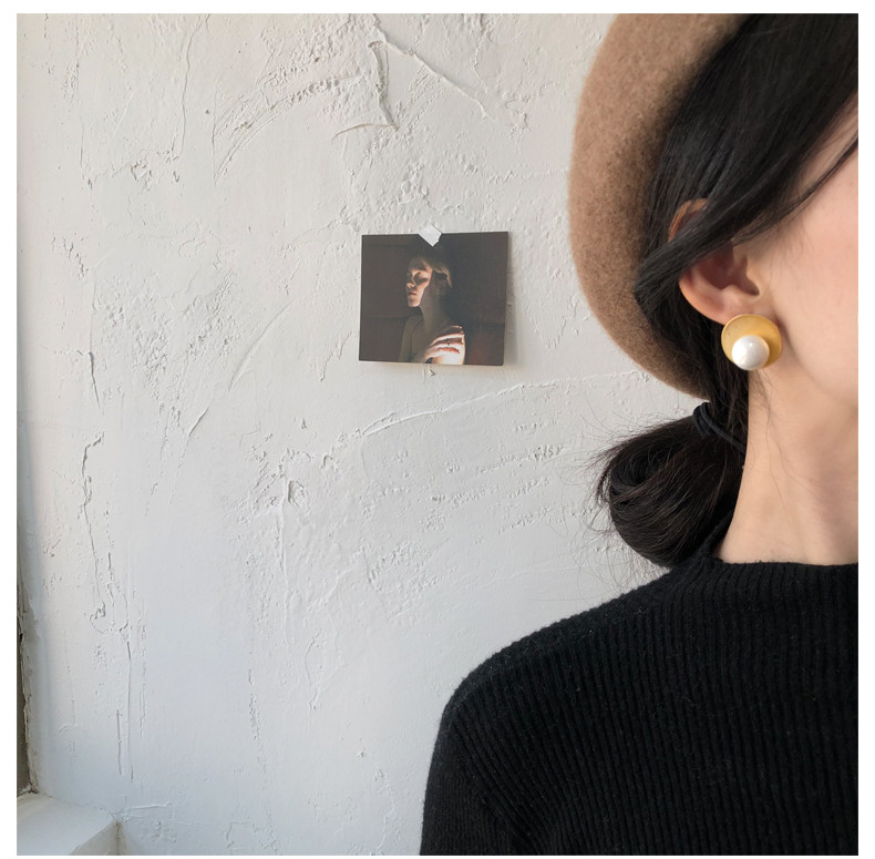 HUANZHI Нови 2019 модни стереоскопични геометрични полусферични метални големи обеци за жени, момичета, парти аксесоари