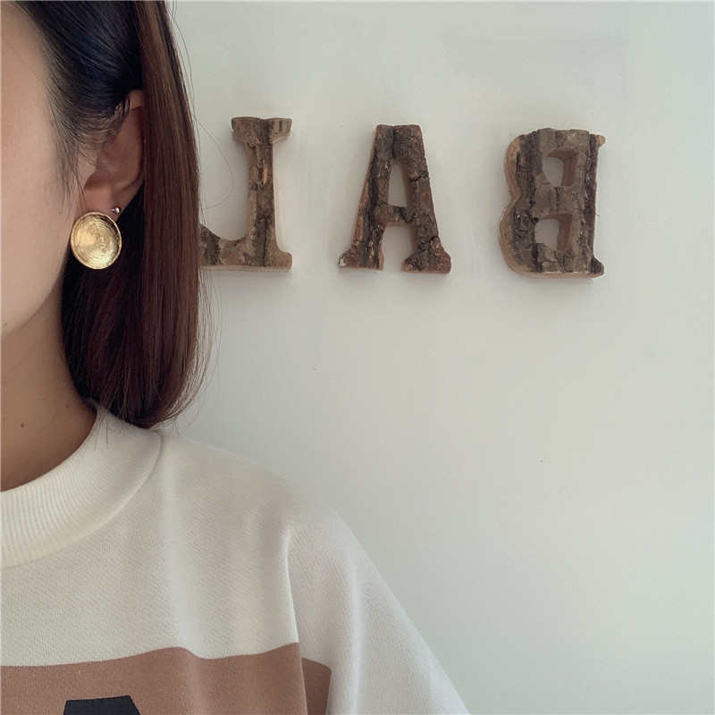 HUANZHI Нови 2019 модни стереоскопични геометрични полусферични метални големи обеци за жени, момичета, парти аксесоари