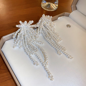 Νέο Μπαρόκ Χειροποίητο Κρυστάλλινο Πέρλες Φούντα Μακριά Σκουλαρίκια για Γυναικεία Statement Κοσμήματα Dangle Pendientes Brincos