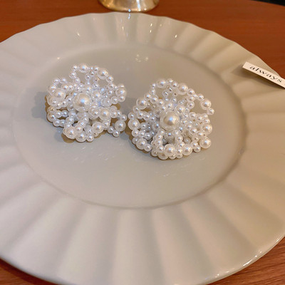 Nauji baroko stiliaus rankų darbo krištolo perlų gėlių kutai ilgi auskarai moterims Statement papuošalai kabanti Pendientes Brincos