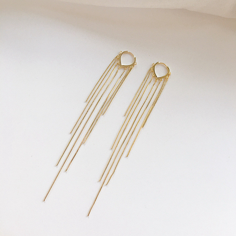 LIVVY sidabro spalvos madingi daugiasluoksniai ilgi auskarai su kutais moterims Elegantiški spalvingi vestuviniai papuošalai Dovana