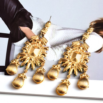 Нов дизайн Бохемски етнически дълги висулки Висящи капкови обеци Висококачествени луксозни кристални бижута Аксесоари за жени