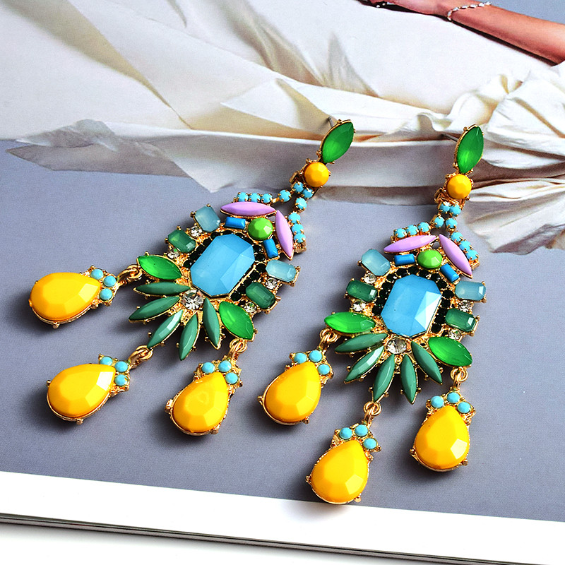 Naujo dizaino bohemiškas etninis ilgas pakabukas, kabantys auskarai, aukštos kokybės prabangūs krištolo papuošalų priedai moterims