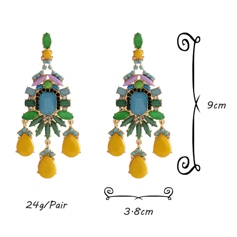 Naujo dizaino bohemiškas etninis ilgas pakabukas, kabantys auskarai, aukštos kokybės prabangūs krištolo papuošalų priedai moterims