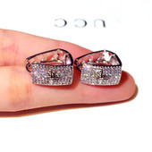 Padengti 14k tikro aukso auskarai moterims, geometrijos prabangos inkrustacija, išskirtinė super blykstė cirkonio auskarai papuošalai, papuošalai vestuvių vakarėliui