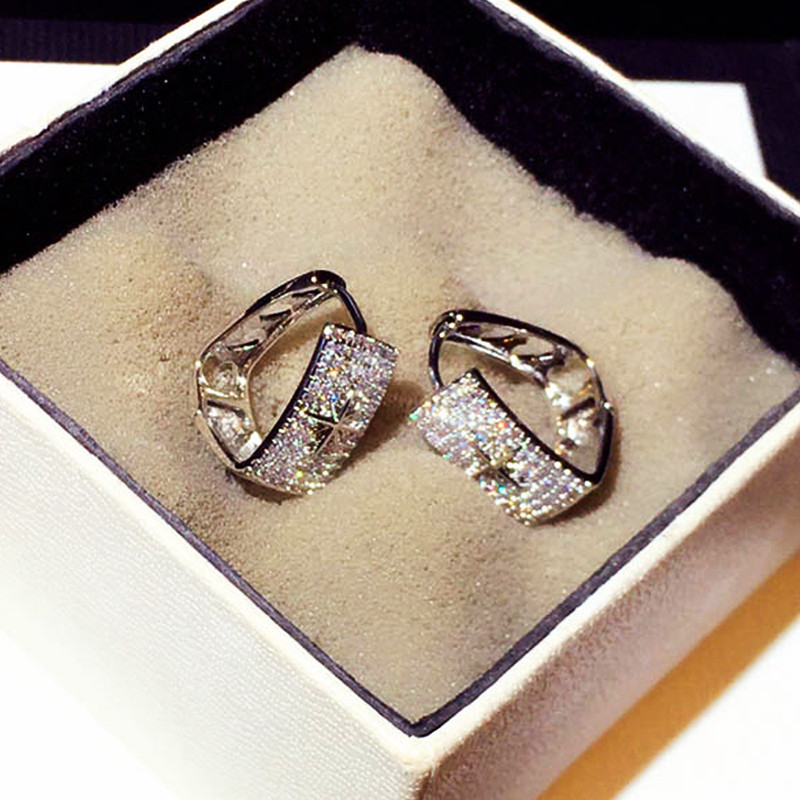Padengti 14k tikro aukso auskarai moterims, geometrijos prabangos inkrustacija, išskirtinė super blykstė cirkonio auskarai papuošalai, papuošalai vestuvių vakarėliui