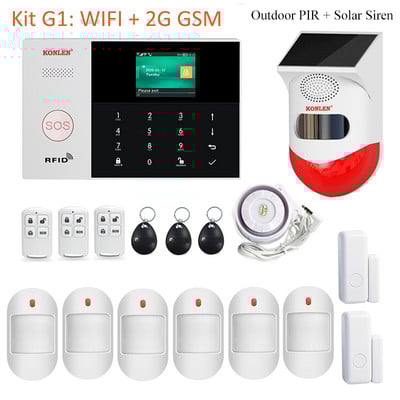 „Tuya Smart Life“ namų apsaugos nuo įsilaužimo signalizacijos sistema „Alexa“ WIFI GSM 4G SMS skambučių programos valdymas su kamera lauko PIR saulės sirena