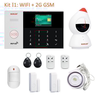 „Tuya Smart Life“ namų apsaugos nuo įsilaužimo signalizacijos sistema „Alexa“ WIFI GSM 4G SMS skambučių programos valdymas su kamera lauko PIR saulės sirena