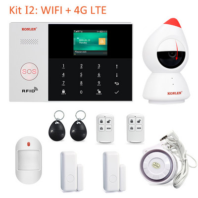 „Tuya Smart Life“ namų apsaugos nuo įsilaužimo signalizacijos sistema „Alexa“ WIFI GSM 4G SMS skambučių programos valdymas su kamera lauko PIR saulės sirena