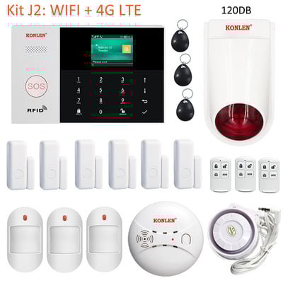 „Tuya Smart Life“ namų apsaugos nuo įsilaužimo signalizacijos sistema „Alexa“ WIFI GSM 4G SMS skambučių programos valdymas su kamera lauko PIR saulės sirena