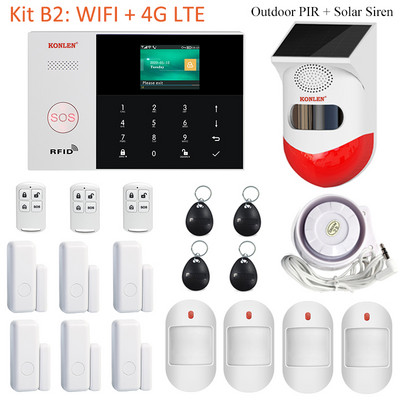 „Tuya Smart Life“ namų apsaugos nuo įsilaužimo signalizacijos sistema „Alexa“ WIFI GSM 4G SMS skambučių programos valdymas su kamera lauko PIR saulės sirena