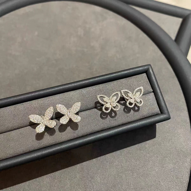 Aranyos Bling cirkon kő ezüst színű pillangós fülbevaló női divat ékszerek koreai fülbevalók 2022 új trend