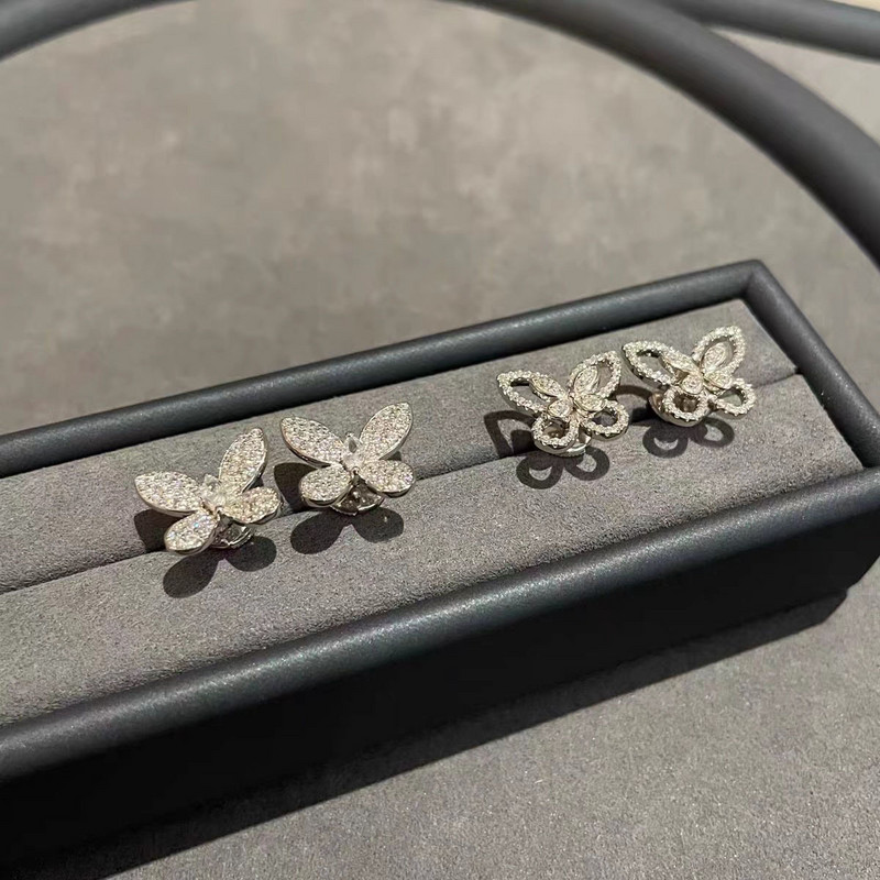 Aranyos Bling cirkon kő ezüst színű pillangós fülbevaló női divat ékszerek koreai fülbevalók 2022 új trend