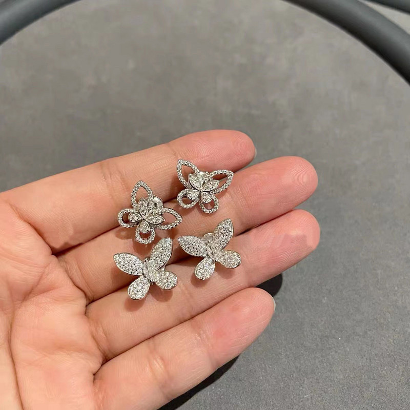 Aranyos Bling cirkon kő ezüst színű pillangós fülbevaló női divat ékszerek koreai fülbevalók 2022 új trend