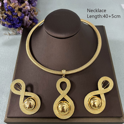 Brazilijos paauksuoti karoliai auskarai Dubajus 4 vnt. papuošalų rinkinys moterims, moterims, elegantiški papuošalai Afrikos Nigerijos vakarėlio aksesuarai