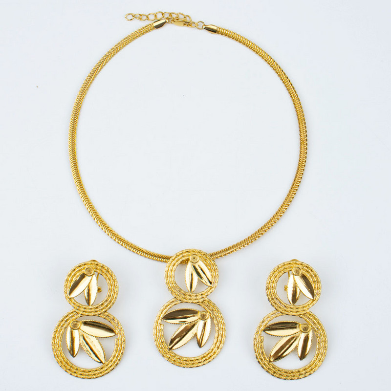 Brazilijos paauksuoti karoliai auskarai Dubajus 4 vnt. papuošalų rinkinys moterims, moterims, elegantiški papuošalai Afrikos Nigerijos vakarėlio aksesuarai