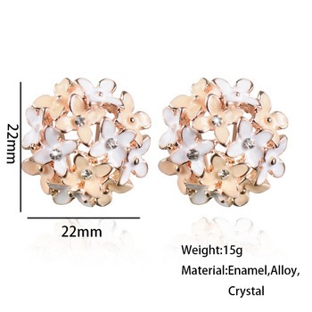 Обеци на шипове за жени Женски 2022 Boucle d\'oreille Crystal Flower Clover Обеца златен цвят Bijoux Jewelry Brincos Mujer