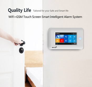 GauTone PG106 Система за домашна сигурност Безжична домашна GSM алармена система Комплект APP Control с детектор за дим Външна сирена
