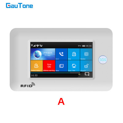 GauTone PG106 namų apsaugos sistema belaidė namų GSM signalizacijos sistemos rinkinys APP valdymas su dūmų detektoriumi lauko sirena
