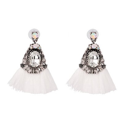 Ventiliatoriaus formos medvilnė Bohemia rankų darbo kutai su kutais Auskarai Moteriški aksesuarai Etniniai papuošalai