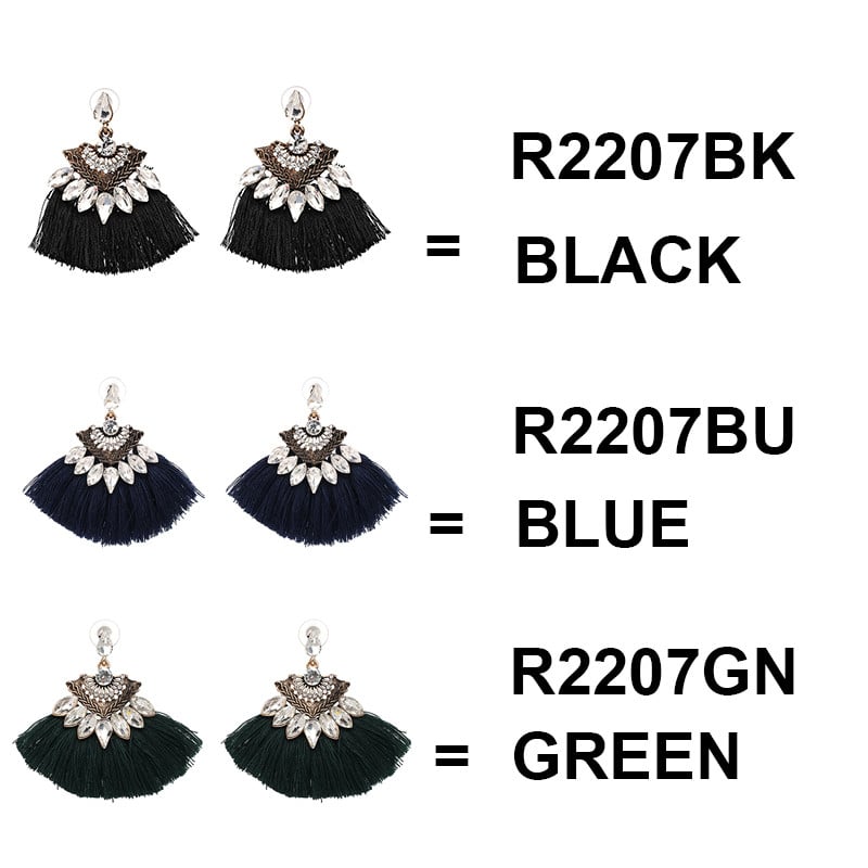 Ventiliatoriaus formos medvilnė Bohemia rankų darbo kutai su kutais Auskarai Moteriški aksesuarai Etniniai papuošalai