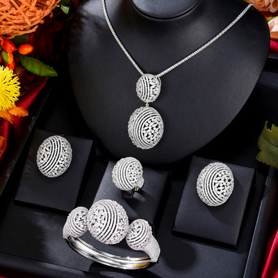 GODKI prabangūs afrikietiški apyrankių žiedų rinkiniai Madingi Dubajaus vestuvinių papuošalų rinkiniai moterims Vestuvių brincos para as mulheres 2022 m.