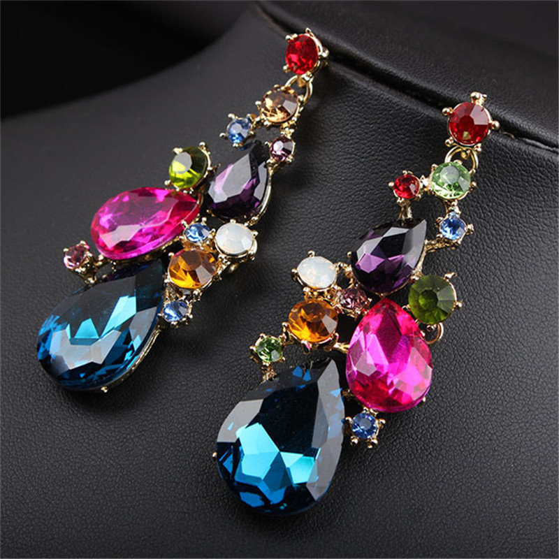 Didelis vandens lašas, pilnas krištolinis vestuvinių papuošalų rinkiniai, nuotakos sidabro spalvos raktikaulio grandinės karoliai, gimtadienio dovana moterims