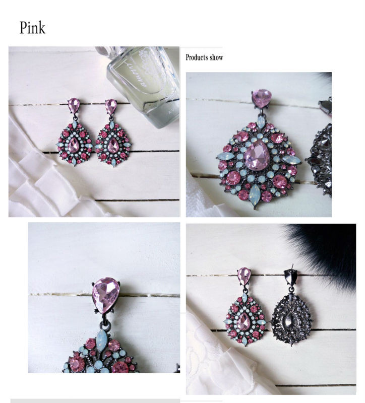 VEYO pilni kalnų krištolinio krištolo auskarai prabangūs auskarai vintažiniai aukštos kokybės papuošalai