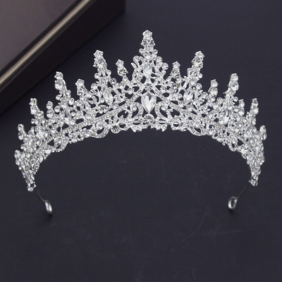 Luxus, gyönyörű kristály menyasszonyi ékszer készletek Tiaras korona fülbevaló nyaklánc nyaklánc nőknek esküvői ruha menyasszonyi ékszer szett