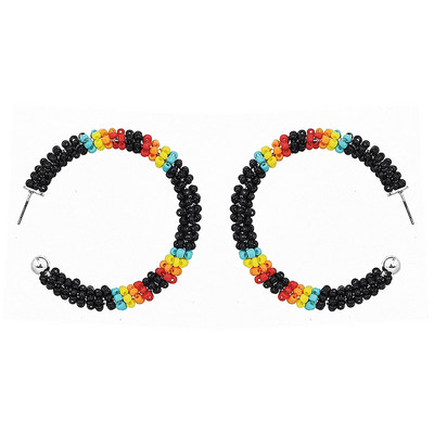 Африкански етнически племенни цветни мъниста лигавник чокър колие обеци комплект за жени булка бохемски индийски яки шал бижута