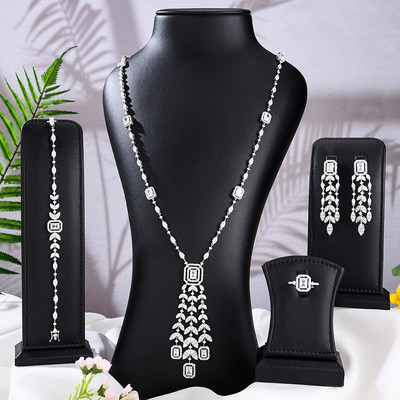 GODKI prabangus JAE 4 vnt. papuošalų rinkinys „Shell“ moterims Vestuviniai karoliai Auskarai cirkonis Indijos Dubajaus vestuvinių papuošalų rinkiniai 2022 m.