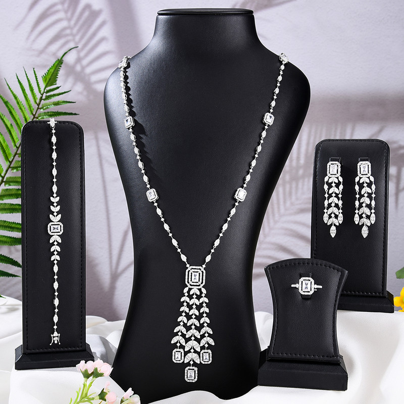 GODKI prabangus JAE 4 vnt. papuošalų rinkinys „Shell“ moterims Vestuviniai karoliai Auskarai cirkonis Indijos Dubajaus vestuvinių papuošalų rinkiniai 2022 m.